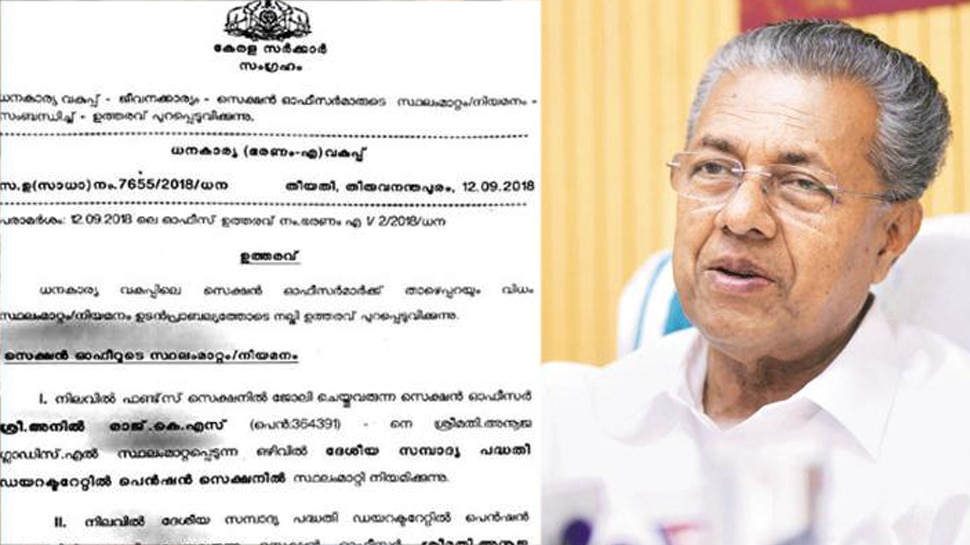 സാലറി ചലഞ്ചിനോട് നോ: ഉദ്യോഗസ്ഥന് സ്ഥലംമാറ്റം സാലറി ചലഞ്ചിനോട് നോ: ഉദ്യോഗസ്ഥന് സ്ഥലംമാറ്റം