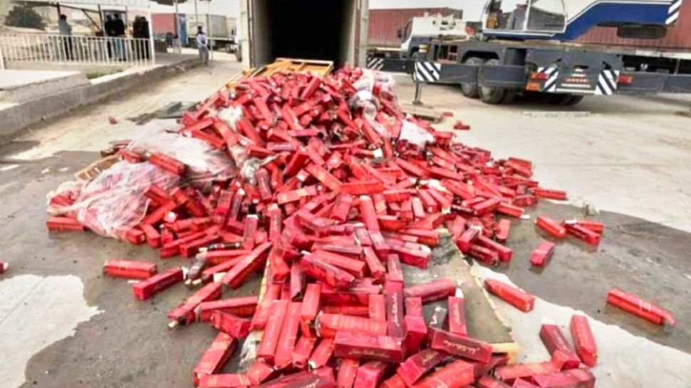 Kuwait interior ministry destorys more than one lakh bottles of liquor