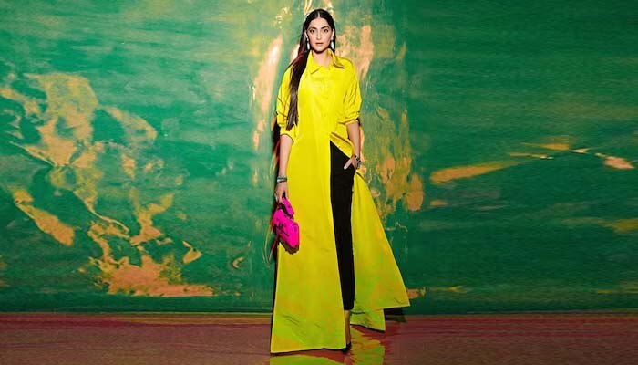 Killer look of Sonam Kapoor in yellow shirt dress worth Rs.  6 Lakh, latest pics viral |  Sonam Kapoor latest pics: Sonam Kapoor wears a shirt dress in a boss lady look, you will be shocked to hear the price