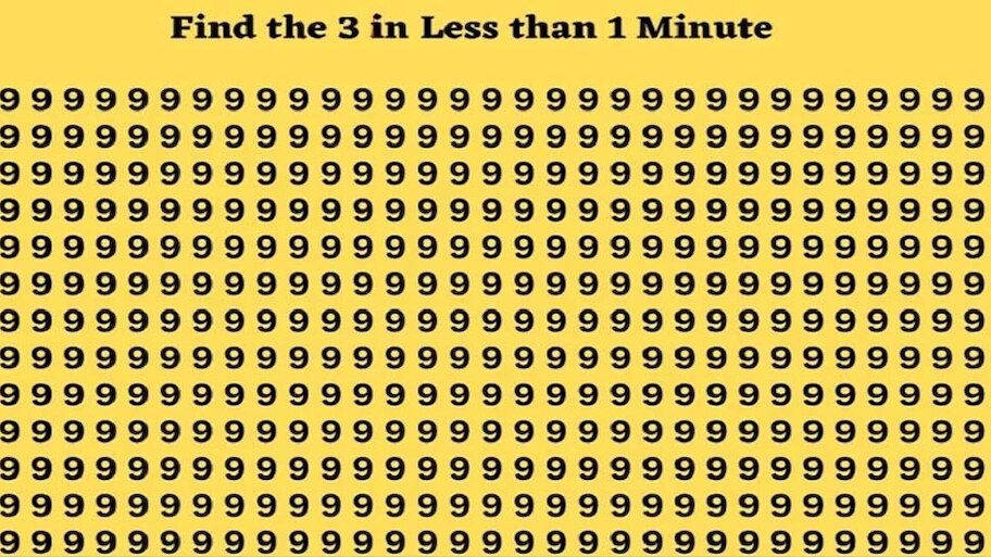 Find the numeric 3 in this Optical Illusion picture among the number ...
