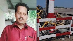 തിരുവനന്തപുരം വിമാനത്താവളത്തിൽ ആഭ്യന്തര ടെർമിനലിൽ അപകടം; ഹൈമാസ്റ്റ് ലൈറ്റ് സ്ഥാപിക്കുന്നതിനിടെ കയർ പൊട്ടി വീണ് തൊഴിലാളി മരിച്ചു