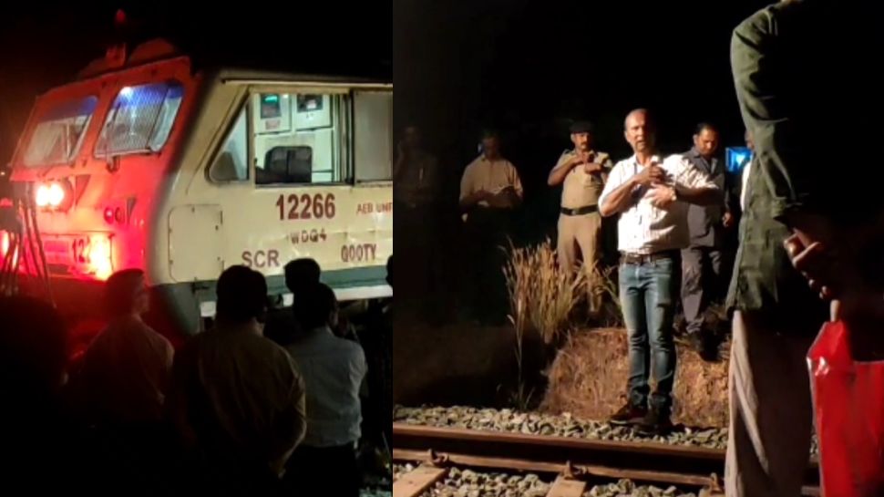 Goods train derailed in malappuram thirunavaya Train derailed