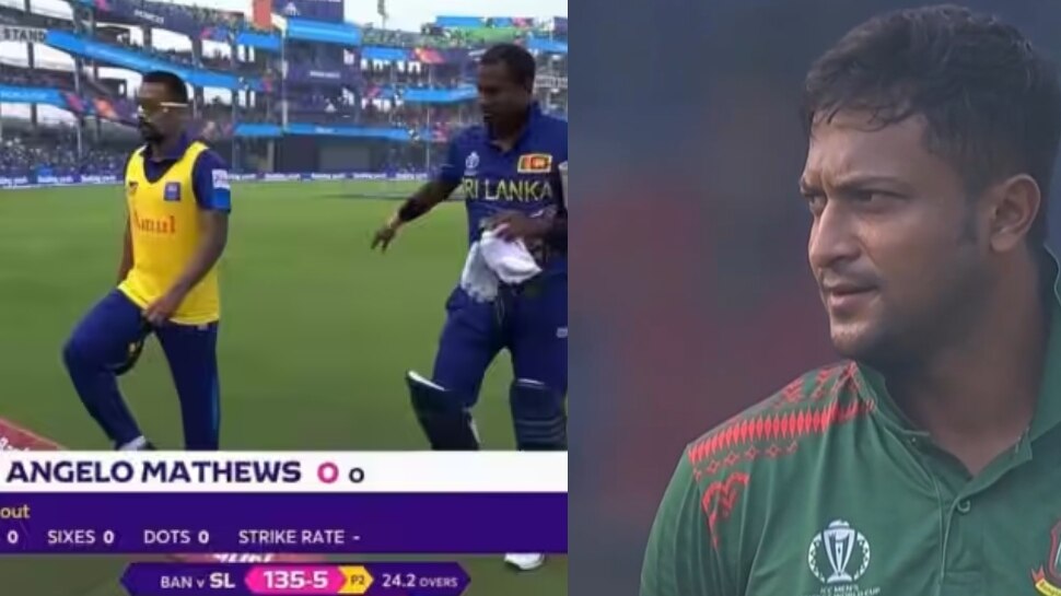 BAN vs SL: ക്രിക്കറ്റ് ചരിത്രത്തിലാദ്യം! ക്രീസിലെത്തും മുന്നേ ഔട്ടായി മാത്യൂസ്; ഷക്കിബിന് പൊങ്കാല