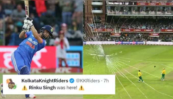 Rinku Singh: മീഡിയ ബോക്‌സിന്റെ ചില്ല് തകര്‍ത്ത് റിങ്കുവിന്റെ സിക്‌സ്; വീഡിയോ 