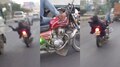 Viral video: കൈയ്യില്‍ മൊബൈല്‍, കാലുകൾ കൊണ്ട് ബൈക്ക് ഓടിച്ച് യുവാവ്; വീഡിയോ വൈറല്‍