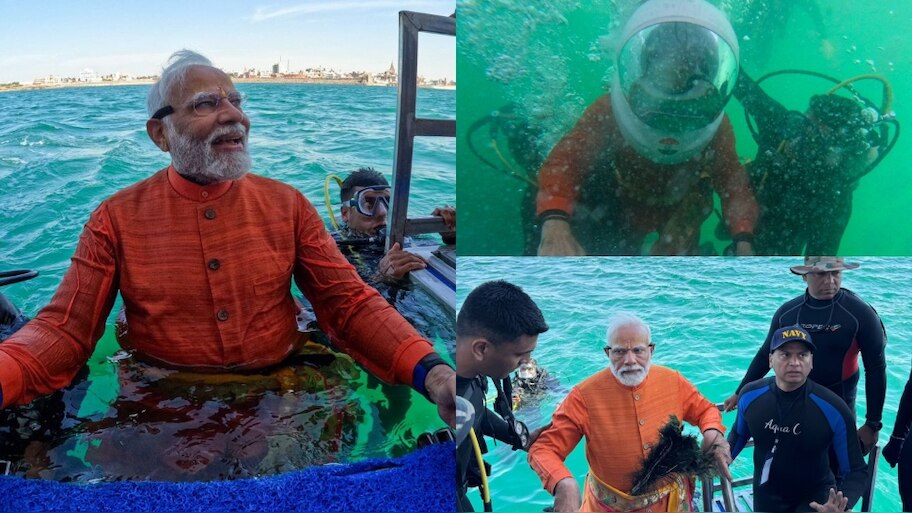 Prime Minister Narendra Modi enjoyed scuba diving off the Arabian Sea ...