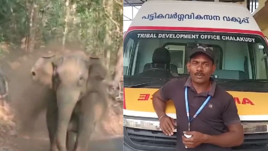 Elephant Attck Athirappilly: ആംബുലൻസിന് നേരെ പാഞ്ഞടുക്കുന്ന കാട്ടാന; ഡ്രൈവറുടെ ബുദ്ധിയിൽ രക്ഷപ്പെടൽ