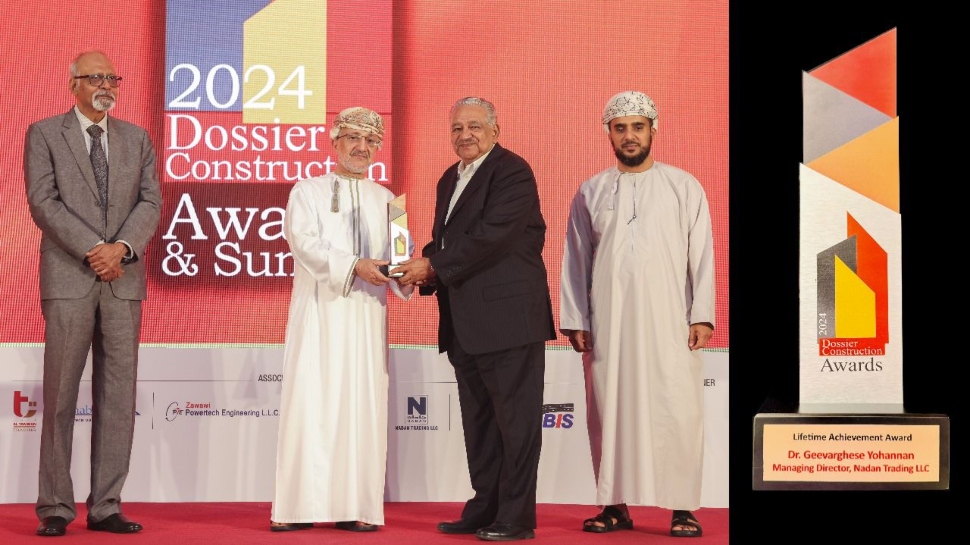 Oman: ഒമാന്റെ നിർമ്മാണ മേഖലയ്ക്ക് നൽകിയ മികച്ച സംഭാവനകൾക്കുള്ള അംഗീകാരം; ഡോ. ഗീവർഗീസ് യോഹന്നാന് ഡോസീർ ലൈഫ് ടൈം പുരസ്കാരം Oman: ഒമാന്റെ നിർമ്മാണ മേഖലയ്ക്ക് നൽകിയ മികച്ച സംഭാവനകൾക്കുള്ള അംഗീകാരം; ഡോ. ഗീവർഗീസ് യോഹന്നാന് ഡോസീർ ലൈഫ് ടൈം പുരസ്കാരം