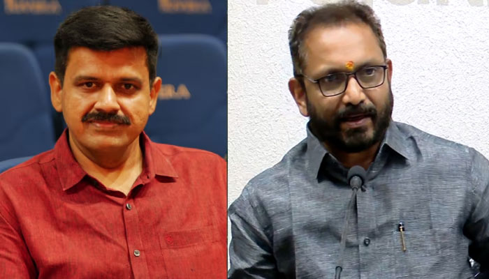 K Surendran: സ്നേഹത്തിൻ്റെ കടയിൽ വലിയ കസേരകൾ ലഭിക്കട്ടെ; സന്ദീപ് വാര്യരെ പരിഹസിച്ച് കെ സുരേന്ദ്രൻ രംഗത്ത്! K Surendran: സ്നേഹത്തിൻ്റെ കടയിൽ വലിയ കസേരകൾ ലഭിക്കട്ടെ; സന്ദീപ് വാര്യരെ പരിഹസിച്ച് കെ സുരേന്ദ്രൻ രംഗത്ത്!