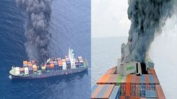 Cargo Ship Explosion: വാൻഹായിയിലെ ഭൂരിഭാഗം കണ്ടെയ്നറുകളും അപകടകാരികൾ; കപ്പലിനുള്ളിൽ ആസിഡുകളും ഗൺപൌഡറും ലിഥിയം ബാറ്ററികളും