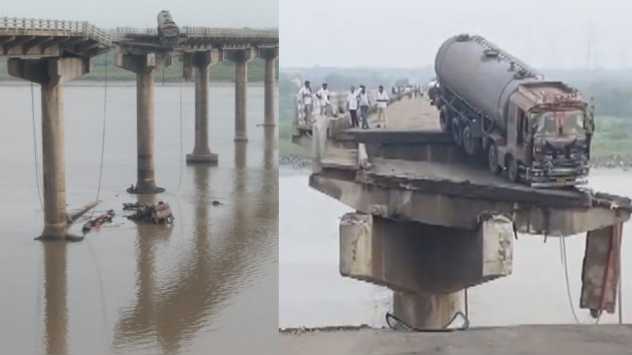 Gujarat Bridge Collapse: ​ഗുജറാത്തിൽ പാലം തകർന്ന് ഒമ്പത് മരണം; നിരവധി വാഹനങ്ങൾ നദിയിൽ വീണു