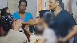 ഗ‍ർഭിണിയുടെ മുഖത്തടിച്ചു, നെഞ്ചിൽ പിടിച്ചു തള്ളി; പോലീസ് മർദ്ദനത്തിന്റെ ദൃശ്യങ്ങൾ