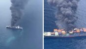 Cargo Ship Fire Outbreak: തീ പിടിച്ച കപ്പലിനെ നിയന്ത്രണത്തിലാക്കി; വടം കെട്ടി ട​ഗ് ബോട്ടുമായി ബന്ധിപ്പിച്ചു