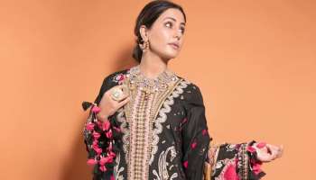 ബ്ലാക്ക് എംബ്രോയിഡറി സ്യുട്ടിൽ സ്റ്റൈലിഷായി Hina Khan; ചിത്രങ്ങൾ കാണാം 