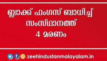 Black Fungus : കേരളത്തിൽ ബ്ലാക്ക് ഫഗസ് ബാധിച്ച് മരിച്ചവരുടെ എണ്ണം വർധിക്കുന്നു, സംസ്ഥാനത്ത് നാല് മരണങ്ങൾ കൂടി റിപ്പോർട്ട് ചെയ്തു