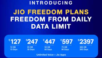 Jio Freedom Plans : Daily Limit ഇല്ലാത്ത പുതിയ 5 പ്രീപെയ്‌ഡ്‌ പ്ലാനുകളുമായി Jio 