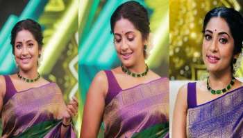 Navya Nair: സ്ലീവ്ലെസ് ബ്ലൗസും സാരിയും; അടിപൊളി ലുക്കിൽ നവ്യ നായർ 