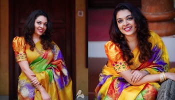 Actress Radhika | സാരിയിൽ കളർഫുളായി നടി രാധിക