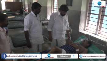 Mangode Radhakrishnan visits tapping worker injured in wild boar attack
