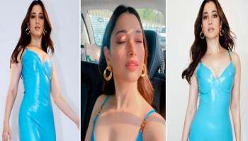 Tamannaah Bhatia: ബ്ലൂ ലെതർ ഡ്രെസിൽ കൂൾ ആൻഡ് ഹോട്ട് ലുക്കിൽ തമന്ന ഭാട്ടിയ. ചിത്രങ്ങൾ വൈറൽ