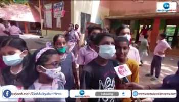 School students speaking about mid day meal scheme
