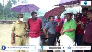 Minister K. Rajan visits relief camp 