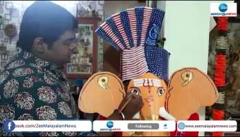 Harish made an eco-friendly idol for Ganeshotsavam
