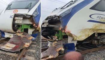 Vande Bharat Express Accident: എരുമക്കൂട്ടത്തെ ഇടിച്ച വന്ദേ ഭാരത് എക്സ്പ്രസ് ട്രെയിനിന്‍റെ അവസ്ഥ കണ്ടോ? 