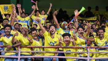 Kerala Blasters : കലൂരിനെ മഞ്ഞക്കടലാക്കി ബ്ലാസ്റ്റേഴ്സ് ആരാധകർ; കാണാം ചിത്രങ്ങൾ