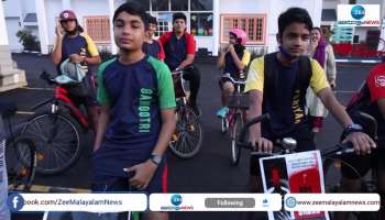 Tripunithura Choice School students conducts cycle rally as part of anti drug campaign