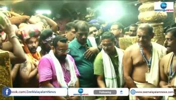 Revenue Minister K Rajan visits Sabarimala Sannidhi 