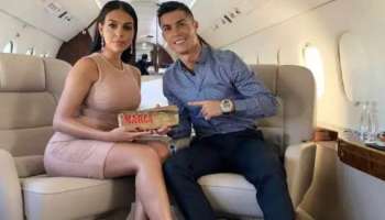 Cristiano Ronaldo: സ്വകാര്യ ജെറ്റിൽ പങ്കാളി ജോർജിന റോഡ്രിഗസിനൊപ്പം ക്രിസ്റ്റ്യാനോ റൊണാൾഡോ- ചിത്രങ്ങൾ