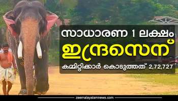 സാധാരണ 1 ലക്ഷം, കമ്മിറ്റിക്കാർ കൊടുത്തത് 2,72,727 രൂപ; ഗുരുവായൂർ ഇന്ദ്രസെൻ വടകുറുമ്പക്കാവിൽ തിടമ്പേറ്റും