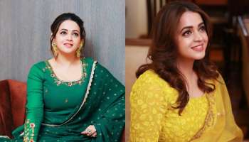Bhavana Menon: ഒരു സൈഡിൽ മഞ്ഞ, മറു സൈഡിൽ പച്ച- മിന്നിത്തിളങ്ങി ഭാവന