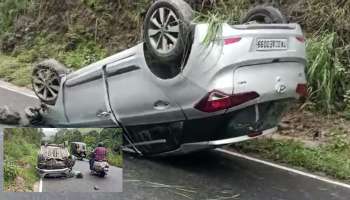 Car Accident: മ്ലാവ് കുറുകെ ചാടി;  മൂന്നാറിലേക്ക് വന്ന കാർ മറിഞ്ഞു