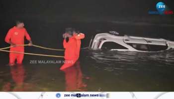 Car sinks in water