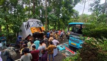 Accident: കോട്ടയത്ത് ലോറിയും സ്വകാര്യ ബസും കൂട്ടിയിടിച്ച് അപകടം