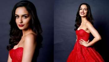 Manushi Chhillar: ചുവന്ന സ്ട്രാപ്ലെസ് ഗൗണിൽ സുന്ദരിയായി മാനുഷി ചില്ലർ