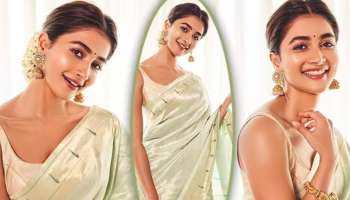 Pooja Hegde: സാരിയുടുത്ത് മുല്ലപ്പൂ ചൂടി സുന്ദരിയായി പൂജ ഹെ​ഗ്ഡെ