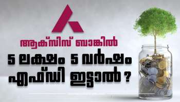 Axis Bank Fixed Deposit: ആക്സിസ് ബാങ്കിൽ 5 ലക്ഷം 5 വർഷം എഫ്ഡി ഇട്ടാൽ? കിട്ടുന്ന തുക