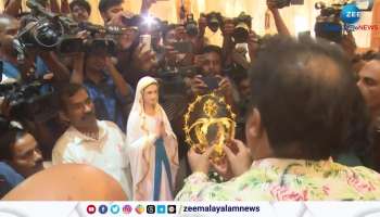 Suresh Gopi visited and presented golden crown in lourdes church