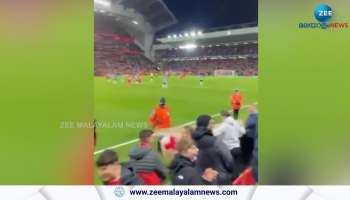 Watch funny viral video little Liverpool fan stole a ball from the pitch and ran away during the match