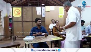 Chief Minister Pinarayi Vijayan cast his vote at the booth of RC Amala School