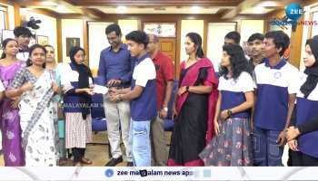 The students handed over the amount received through mushroom cultivation to the relief fund for Wayanad