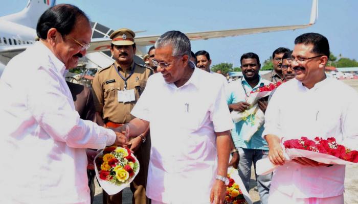 ഉപരാഷ്ട്രപതിക്ക് തലസ്ഥാനത്ത് ഊഷ്മള വരവേല്‍പ്പ്