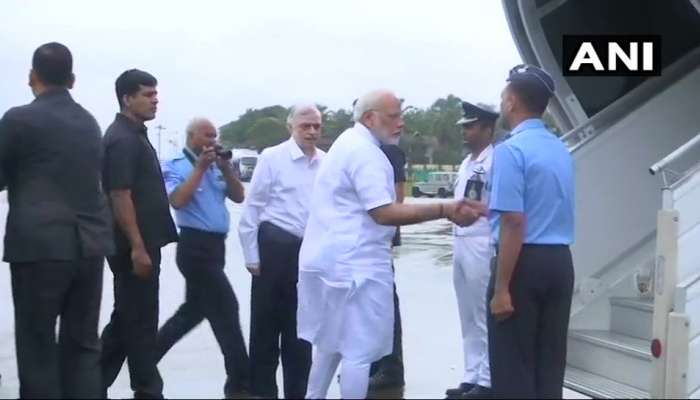 പ്രളയ ബാധിത മേഖലയിലേയ്ക്ക് പ്രധാനമന്ത്രിയുടെ സന്ദര്‍ശനം ആരംഭിച്ചു