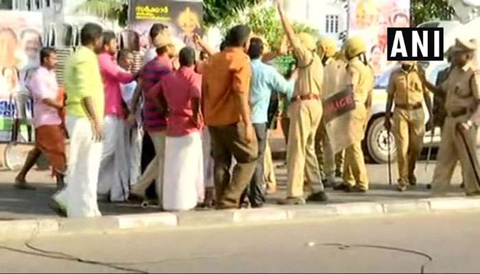 ശബരിമല യുവതി പ്രവേശനം: ബിജെപി പ്രതിഷേധം അക്രമാസക്തം ശബരിമല യുവതി പ്രവേശനം: ബിജെപി പ്രതിഷേധം അക്രമാസക്തം