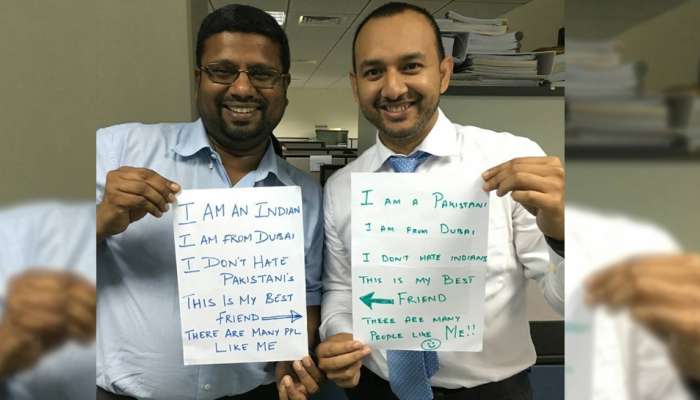ഇന്ത്യ-പാക് സുഹൃത്തുക്കളുടെ 'പ്രൊഫൈല് ഫോര് പീസ്' വൈറല്!! ഇന്ത്യ-പാക് സുഹൃത്തുക്കളുടെ 'പ്രൊഫൈല് ഫോര് പീസ്' വൈറല്!!
