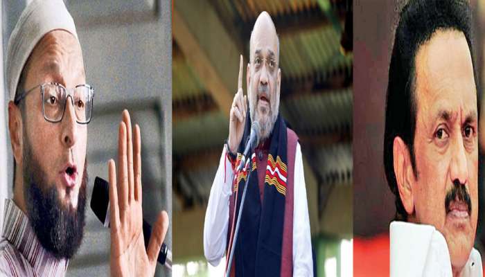 അമിത് ഷായുടെ ഹിന്ദി ഭാഷാ വാദത്തിനെതിരെ സ്റ്റാലിനും ഉവൈസിയും അമിത് ഷായുടെ ഹിന്ദി ഭാഷാ വാദത്തിനെതിരെ സ്റ്റാലിനും ഉവൈസിയും