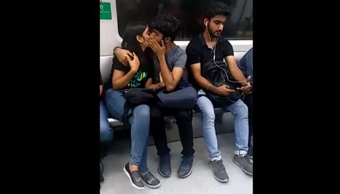 Viral Video: മെട്രോ യാത്രികര്ക്കിടയില് ലിപ് ലോക്ക് ചെയ്ത് കമിതാക്കള്!! Viral Video: മെട്രോ യാത്രികര്ക്കിടയില് ലിപ് ലോക്ക് ചെയ്ത് കമിതാക്കള്!!